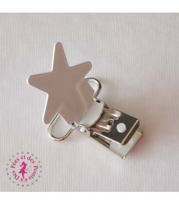 Pince métallique - Etoile - Blanche