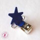 Pince métallique - Etoile - Bleu roi