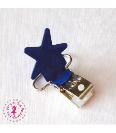 Pince métallique - Etoile - Bleu roi