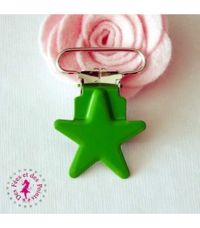 Pince métallique - Etoile - Vert