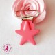Pince métallique - Etoile - Rose