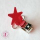 Pince métallique - Etoile - Rose