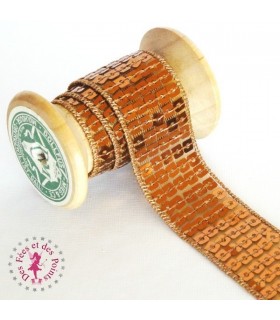 Ruban Sequins - Cuivre - 26 mm