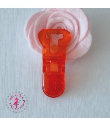 Pince attache tétine/lolette T - KAM - Rouge Transparent