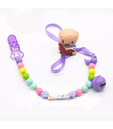 Pince attache tétine/lolette T - KAM - Rouge Transparent