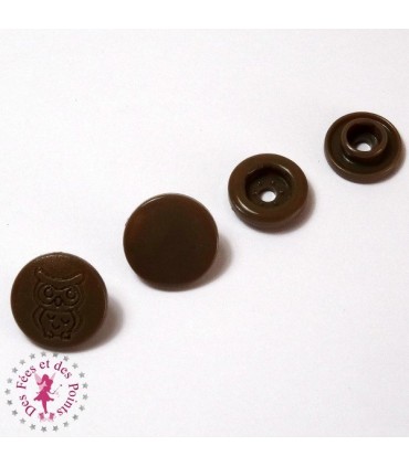 Pressions KAM - Rondes T5 mat - Hibou Bronze D304