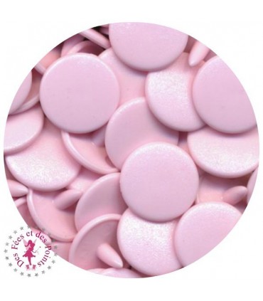 Pressions en résine KAM - Rondes T5 mates - Rose Bébé