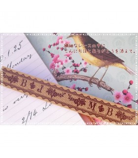 Ruban de Dentelle Précieuse Bonjour Merci Beaucoup