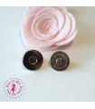 Fermoir métallique - Rond - 14 mm - Argent
