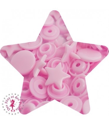 Pressions KAM - Etoile - Rose Bébé - B18