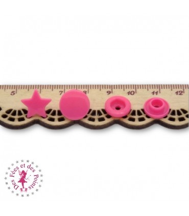 Pressions en résine KAM - Etoile - Rose Flashy