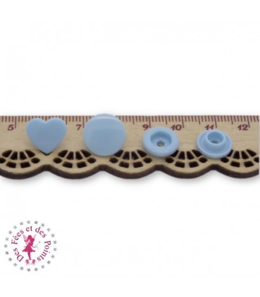 Pressions KAM - Coeur - Bleu Bébé - B20