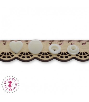 Pressions KAM - Coeur - Crème - B22