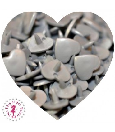 Pressions KAM - Coeur - Gris Perle - B24
