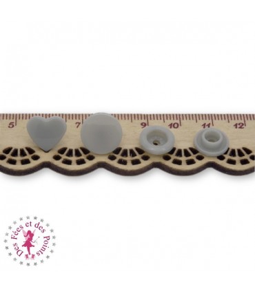 Pressions KAM - Coeur - Gris Perle - B24