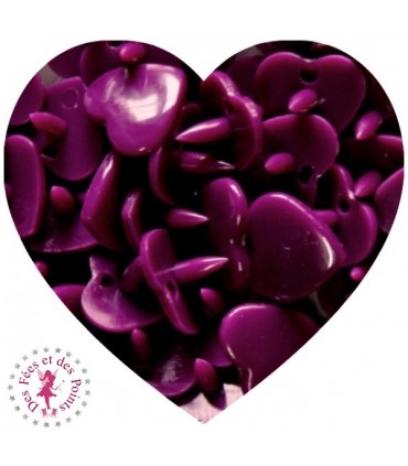 Pressions KAM - Coeur - Aubergine - B34