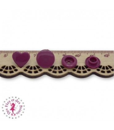 Pressions KAM - Coeur - Aubergine - B34