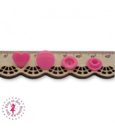 Pressions KAM - Coeur - Rose Flashy - B47