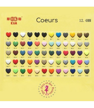 Pressions KAM - Coeur - Rose Flashy - B47