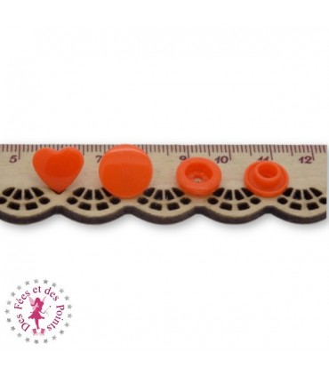 Pressions KAM - Coeur - Orange Vif - B52