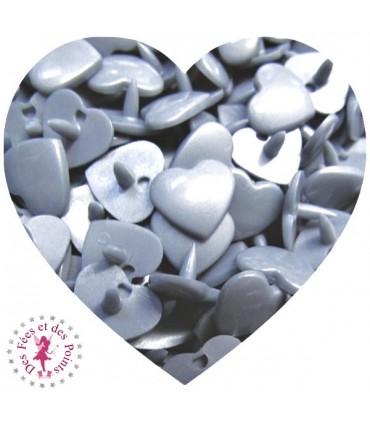 Pressions KAM - Coeur - Gris Argent - B45