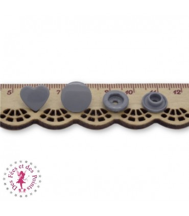 Pressions KAM - Coeur - Gris Argent - B45