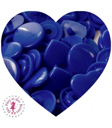 Pressions en résine KAM - Coeur - Bleu Roi