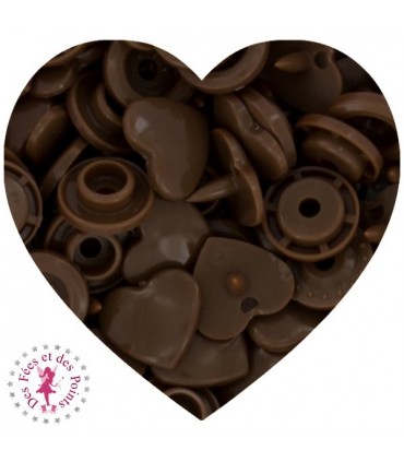 Pressions KAM - Coeur - Chocolat - B26