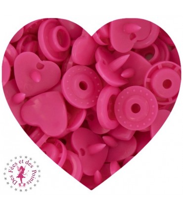 Pressions KAM - Coeur - Fuchsia - B33