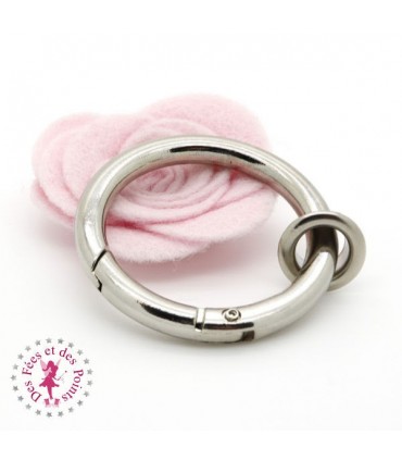 Anneau avec ouverture à charnière ø 41.5 mm - Argent avec oeillet