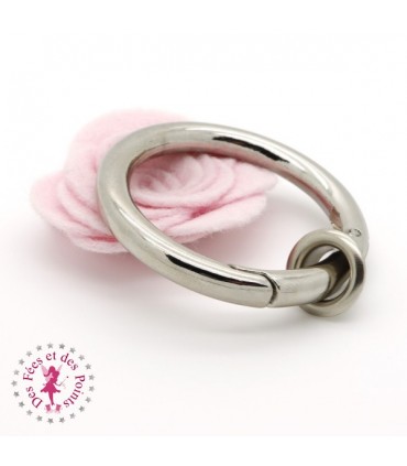 Anneau avec ouverture à charnière ø 46 mm - Argent avec oeillet